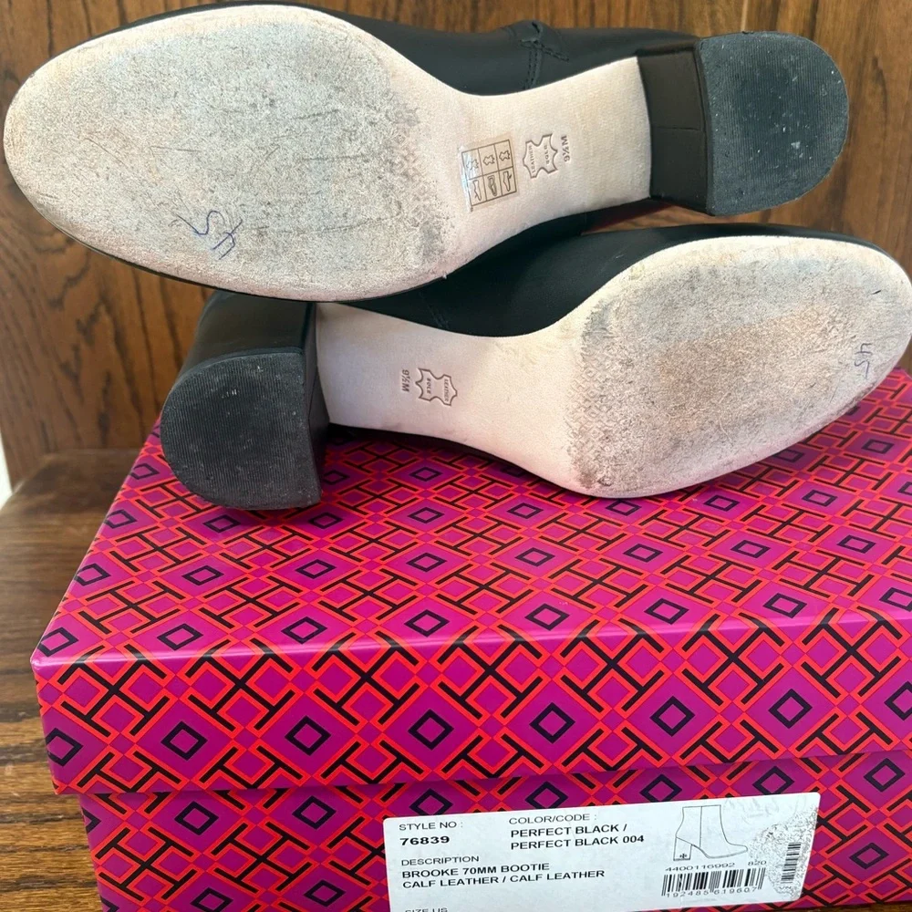 Tory Burch‎ Brookee 70MM Bootie Calf Leather | Color: Perfect Black